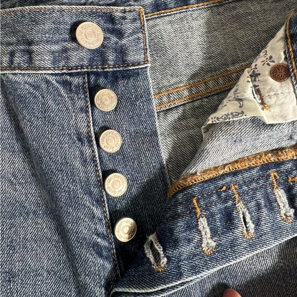 NWOT We The Free People Patchwork Distressed Button Fly Boho ankle jeans 29 - Picture 6 of 8